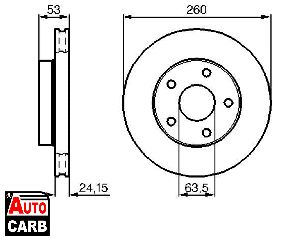 Δισκοπλακα BOSCH 0986478195 για FORD SCORPIO 1985-1994