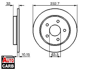 Δισκοπλακα BOSCH 0986478196 για FORD SCORPIO 1985-1994