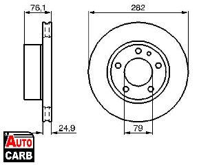 Δισκοπλακα BOSCH 0986478217 για BMW 5 1981-1987, BMW 6 1975-1989