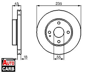 Δισκοπλακα BOSCH 0986478241 για KIA AVELLA 1995-2001, MAZDA 121 1990-1997, MAZDA 323 1987-2003