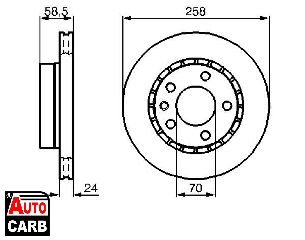 Δισκοπλακα BOSCH 0986478265 για OPEL OMEGA 1986-1994, VAUXHALL CARLTON 1986-1994