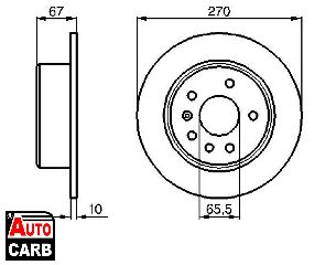 Δισκοπλακα BOSCH 0986478267 για OPEL OMEGA 1986-1994, OPEL SENATOR 1987-1993, VAUXHALL CARLTON 1986-1994