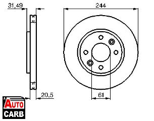 Δισκοπλακα BOSCH 0986478278 για RENAULT 21 1986-1997