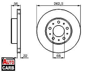 Δισκοπλακα BOSCH 0986478283 για VOLVO 740 1983-1992, VOLVO 760 1981-1992