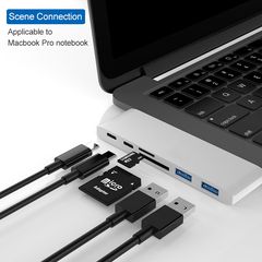 Macbook Pro HUB adaptor USB 3.0 / USB-PD / Type-C / TF / SD