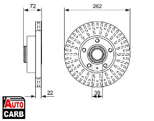 Δισκοπλακα BOSCH 0986478307 για VOLVO 740 1983-1992, VOLVO 760 1981-1992