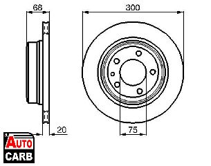 Δισκοπλακα BOSCH 0986478320 για BMW 7 1985-1994