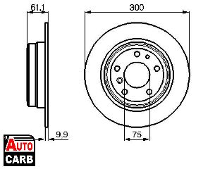 Δισκοπλακα BOSCH 0986478321 για BMW 5 1987-1996