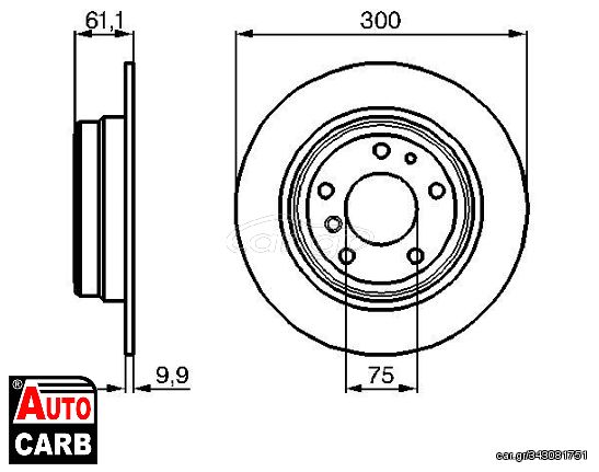 Δισκοπλακα BOSCH 0986478321 για BMW 5 1987-1996