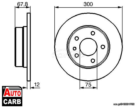 Δισκοπλακα BOSCH 0986478322 για BMW 7 1985-1994