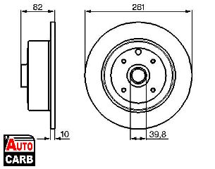 Δισκοπλακα BOSCH 0986478328 για OPEL KADETT 1984-1993, OPEL VECTRA 1988-1995, VAUXHALL ASTRA 1984-1991