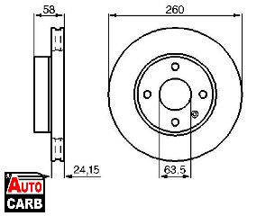 Δισκοπλακα BOSCH 0986478346 για FORD ESCORT 1983-1994, FORD SIERRA 1982-1993