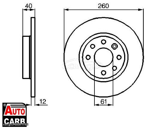 Δισκοπλακα BOSCH 0986478386 για VOLVO 440 1988-1996, VOLVO 460 1988-1996, VOLVO 480 1986-1996