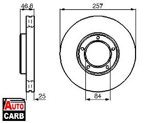 Δισκοπλακα BOSCH 0986478397 για JINBEI HAISE 2001-2012, TOYOTA DYNA 1985-2001, TOYOTA HIACE 1977-1989