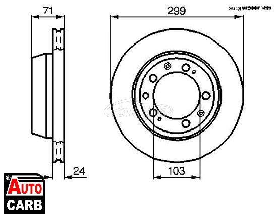 Δισκοπλακα BOSCH 0986478417 για AUDI 80 1991-1996, PORSCHE 928 1977-1995, PORSCHE 944 1981-1991