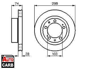 Δισκοπλακα BOSCH 0986478418 για PORSCHE 944 1981-1991, PORSCHE 968 1991-1995