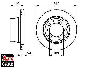 Δισκοπλακα BOSCH 0986478419 για PORSCHE 911 1988-1994, PORSCHE 944 1981-1991, PORSCHE 968 1991-1995