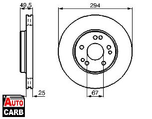 Δισκοπλακα BOSCH 0986478428 για MERCEDES-BENZ 124 1987-1993, MERCEDES-BENZ E-CLASS 1993-1998, MERCEDES-BENZ KOMBI 1985-1993