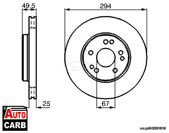 Δισκοπλακα BOSCH 0986478428 για MERCEDES-BENZ 124 1987-1993, MERCEDES-BENZ E-CLASS 1993-1998, MERCEDES-BENZ KOMBI 1985-1993