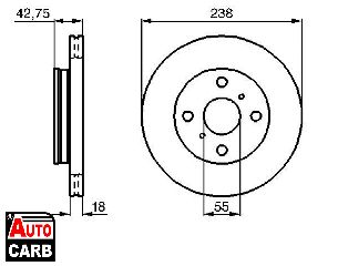 Δισκοπλακα BOSCH 0986478438 για TOYOTA PASEO 1995-1999, TOYOTA STARLET 1989-1999, TOYOTA TERCEL 1994-1999