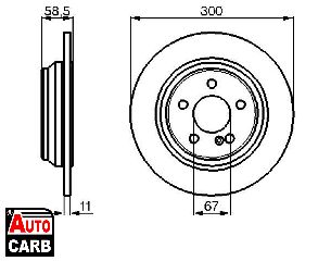 Δισκοπλακα BOSCH 0986478472 για MERCEDES-BENZ S-CLASS 1998-2006