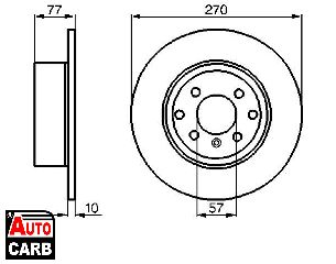 Δισκοπλακα BOSCH 0986478504 για OPEL CALIBRA 1989-1997, OPEL VECTRA 1988-1995, VAUXHALL CALIBRA 1990-1997