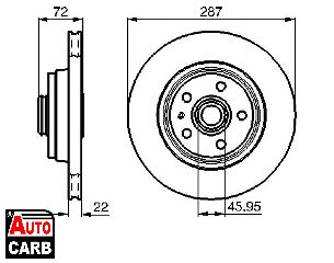 Δισκοπλακα BOSCH 0986478509 για VOLVO 740 1983-1992, VOLVO 760 1981-1992