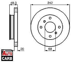 Δισκοπλακα BOSCH 0986478534 για NISSAN PRIMERA 1990-1996