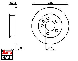 Δισκοπλακα BOSCH 0986478544 για VW TRANSPORTER 1979-1992