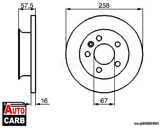 Δισκοπλακα BOSCH 0986478544 για VW TRANSPORTER 1979-1992