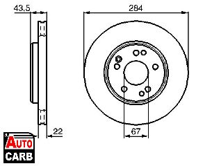 Δισκοπλακα BOSCH 0986478589 για MERCEDES-BENZ E-CLASS 1993-1996, MERCEDES-BENZ KOMBI 1985-1993, MERCEDES-BENZ Saloon 1984-1993