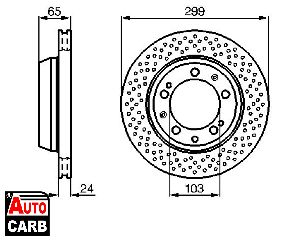 Δισκοπλακα BOSCH 0986478595 για PORSCHE 911 1993-1997