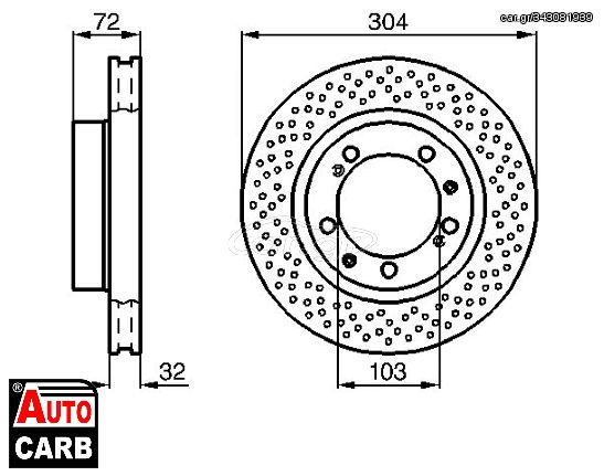 Δισκοπλακα BOSCH 0986478597 για PORSCHE 911 1993-1997