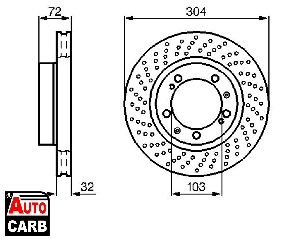 Δισκοπλακα BOSCH 0986478599 για PORSCHE 911 1993-1997