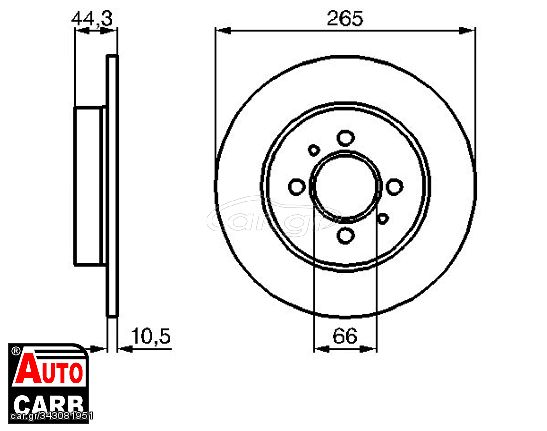 Δισκοπλακα BOSCH 0986478611 για RENAULT LAGUNA 1993-2002, RENAULT SAFRANE 1992-1997