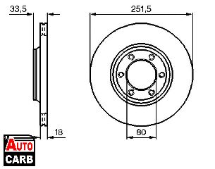 Δισκοπλακα BOSCH 0986478658 για ISUZU CAMPO 1977-1991, ISUZU KB 1980-1990, ISUZU MIDI 1988-1996