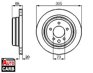 Δισκοπλακα BOSCH 0986478660 για DAIMLER DAIMLER 1994-2003, JAGUAR XJ 1973-2003, JAGUAR XJSC 1985-1997