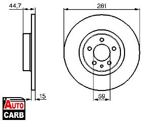 Δισκοπλακα BOSCH 0986478668 για ALFA ROMEO 156 1997-2006