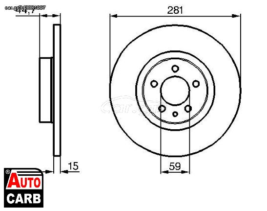 Δισκοπλακα BOSCH 0986478668 για ALFA ROMEO 156 1997-2006