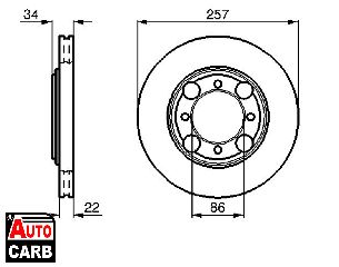 Δισκοπλακα BOSCH 0986478675 για HYUNDAI COUPE 1996-2002, HYUNDAI LANTRA 1990-2000