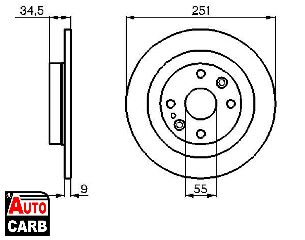 Δισκοπλακα BOSCH 0986478701 για EUNOS 30X 1991-1995, MAZDA 323 1987-2003, MAZDA MX-3 1991-1998