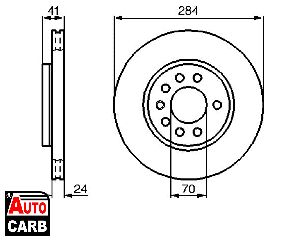 Δισκοπλακα BOSCH 0986478717 για OPEL CALIBRA 1989-1997, OPEL VECTRA 1988-1995, SAAB 900 1993-1999