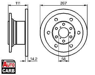 Δισκοπλακα BOSCH 0986478742 για ALFA ROMEO AR 1978-1989, IVECO DAILY 1978-2009