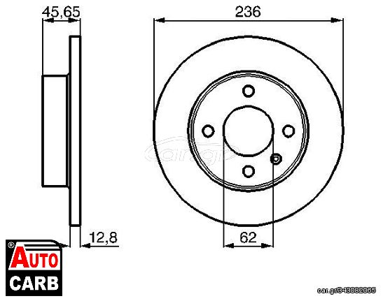 Δισκοπλακα BOSCH 0986478776 για SKODA FAVORIT 1988-1997