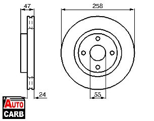 Δισκοπλακα BOSCH 0986478989 για MAZDA 323 1998-2004