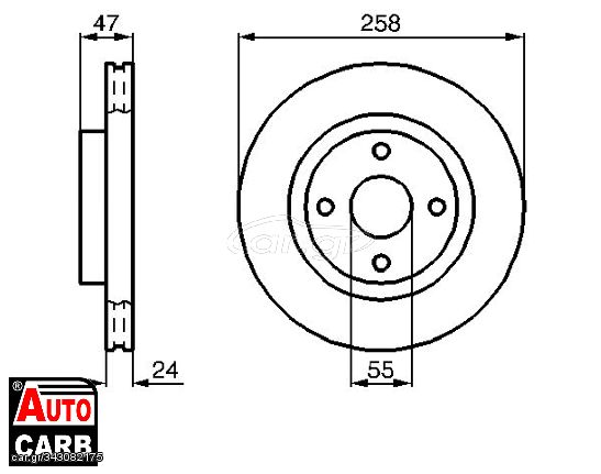 Δισκοπλακα BOSCH 0986478989 για MAZDA 323 1998-2004