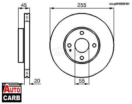 Δισκοπλακα BOSCH 0986478996 για MAZDA MX-5 1989-2005