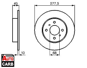 Δισκοπλακα BOSCH 0986479105 για NISSAN PRIMERA 1996-2002