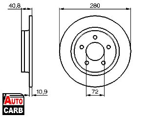 Δισκοπλακα BOSCH 0986479181 για MAZDA 3 1999-2014, MAZDA 5 2005-2010