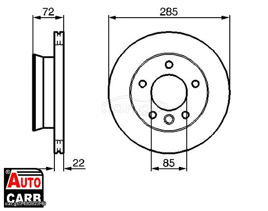 Δισκοπλακα BOSCH 0986479212 για MERCEDES-BENZ SPRINTER 1995-2012